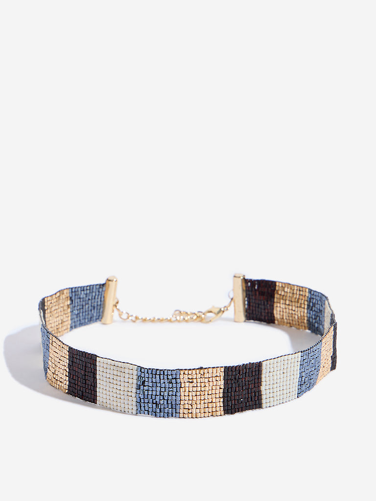 Westside Accessories Black & Gold Beaded Choker
