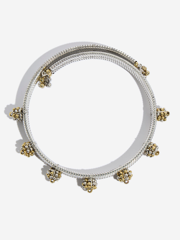 Westside Accessories Silver Dual Tone Bunch Choker