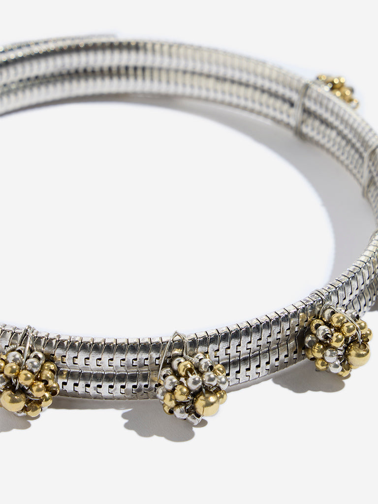 Westside Accessories Silver Dual Tone Bunch Choker