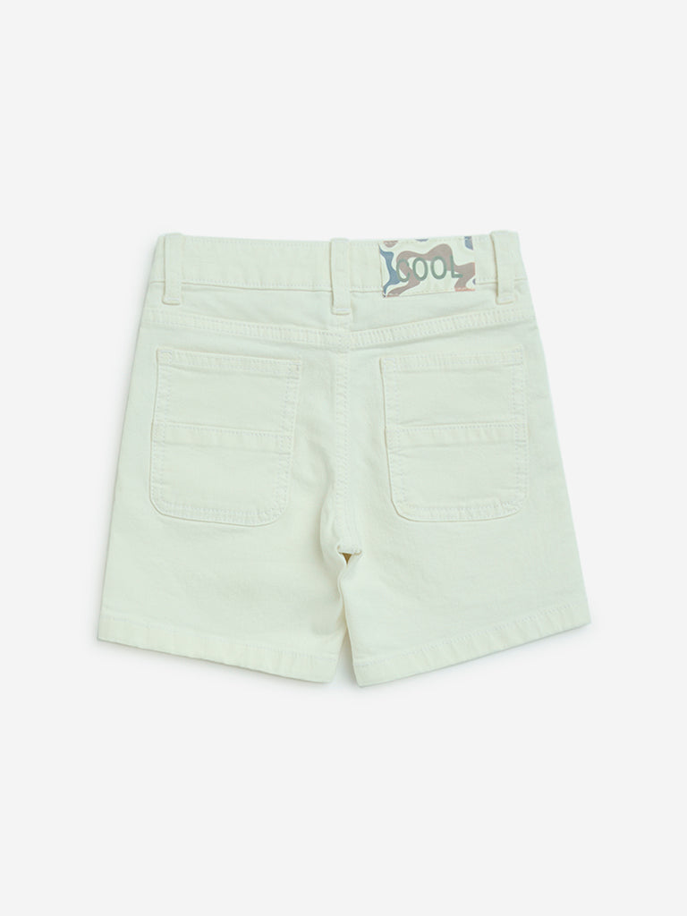 HOP Kids Off-White Mid-Rise Shorts