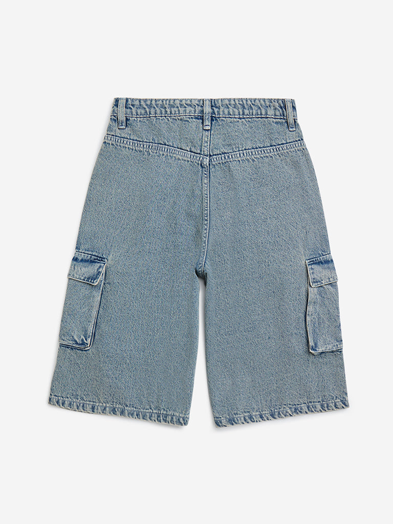 Y&F Kids Blue High-Rise Jorts