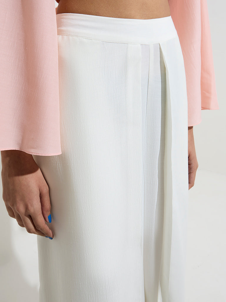 Vark Off-White High-Rise Palazzos