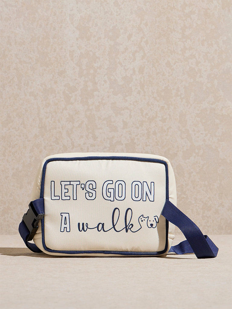 Westside Home Off-White Text Design Pet Pouch