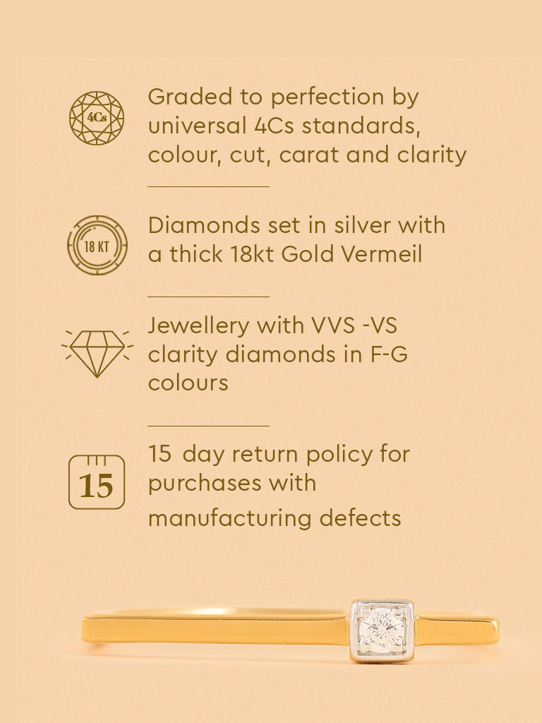 Modern Asymmetrical Solitaire Ring