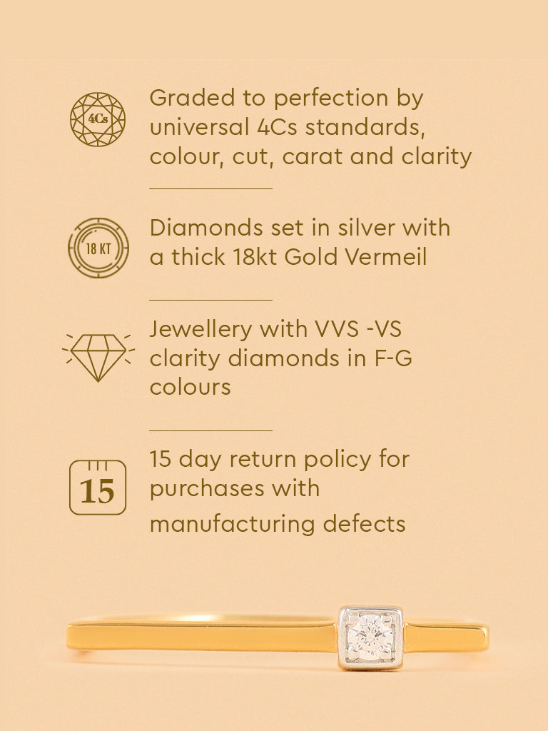 Modern Asymmetrical Solitaire Ring