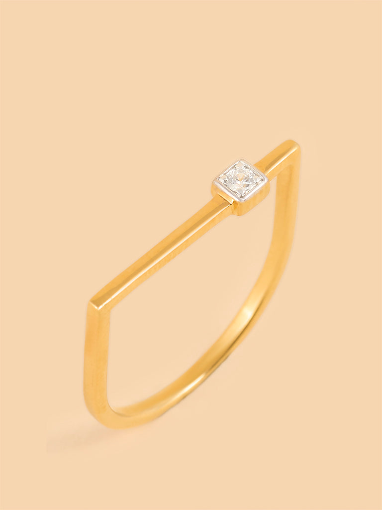 Westside X Pome Modern Asymmetrical Solitaire Ring - XL