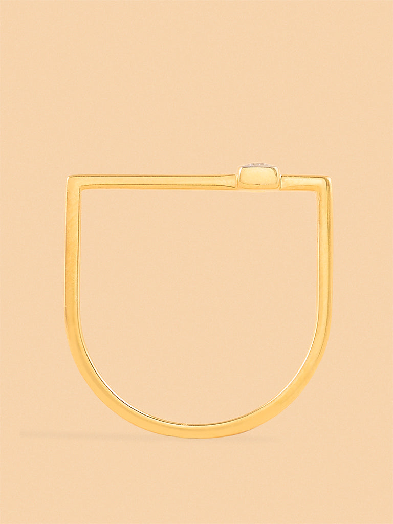 Westside X Pome Modern Asymmetrical Solitaire Ring - XL