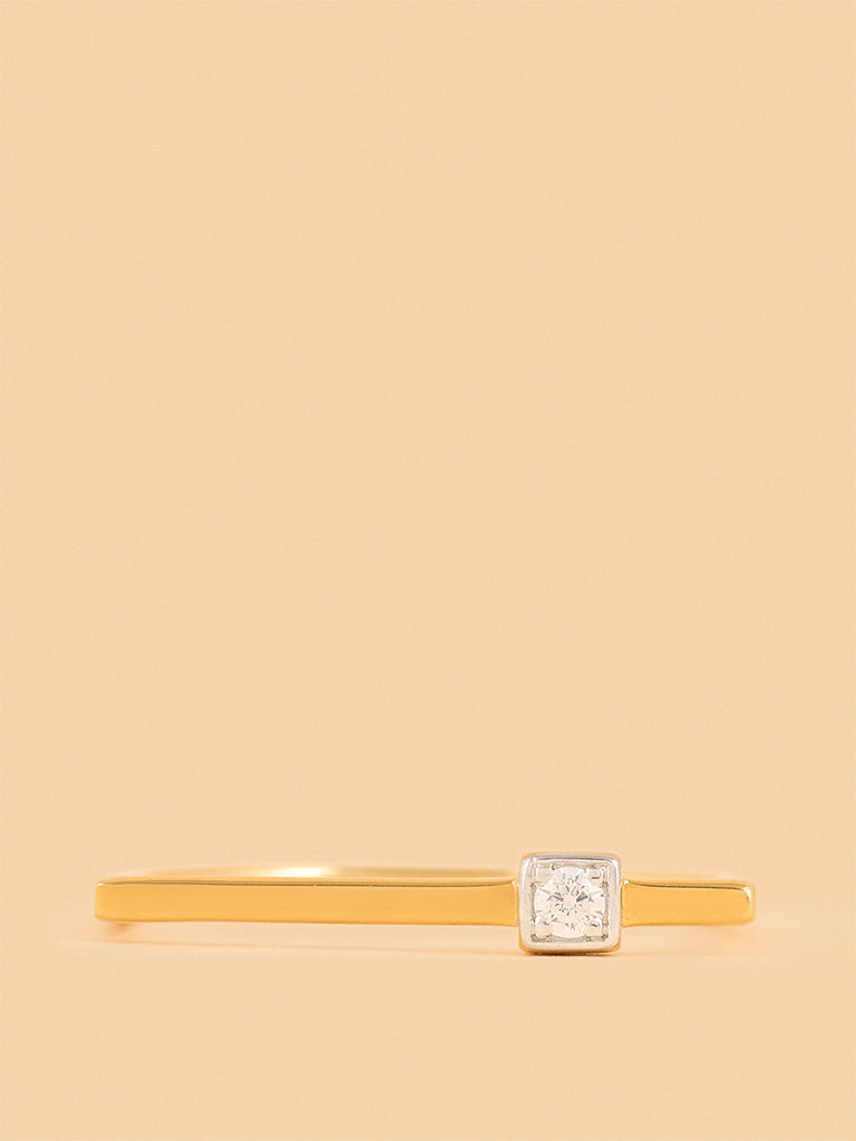 Westside X Pome Modern Asymmetrical Solitaire Ring - XL