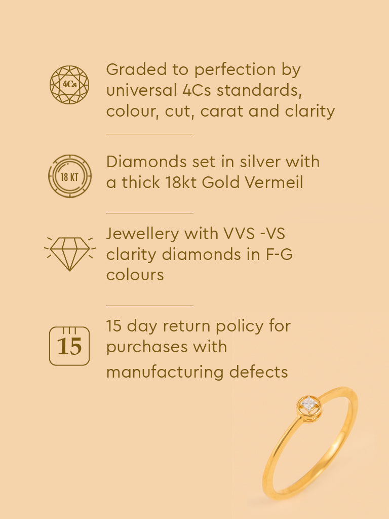 Gold Solitaire Sparkle Ring