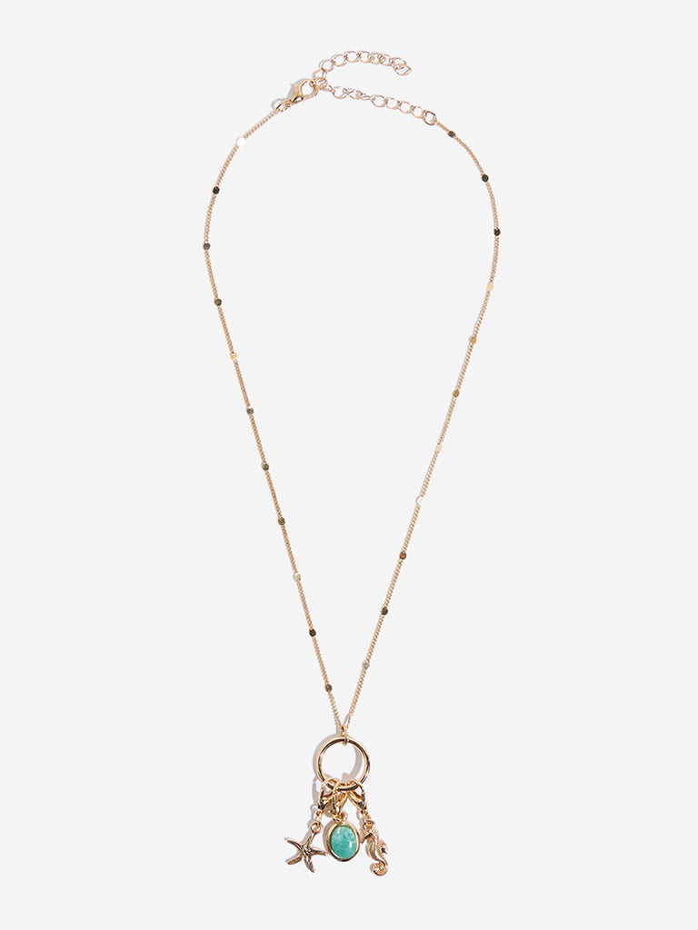 Westside Accessories Gold Sea-Inspired Multi Charm Necklace
