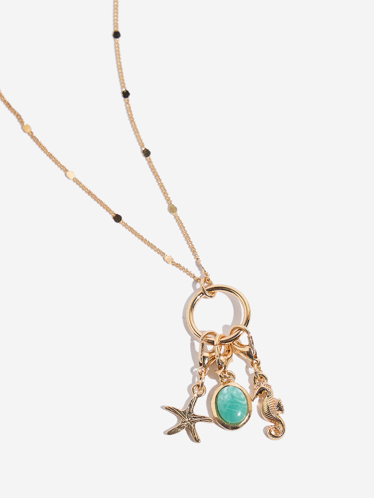 Westside Accessories Gold Sea-Inspired Multi Charm Necklace