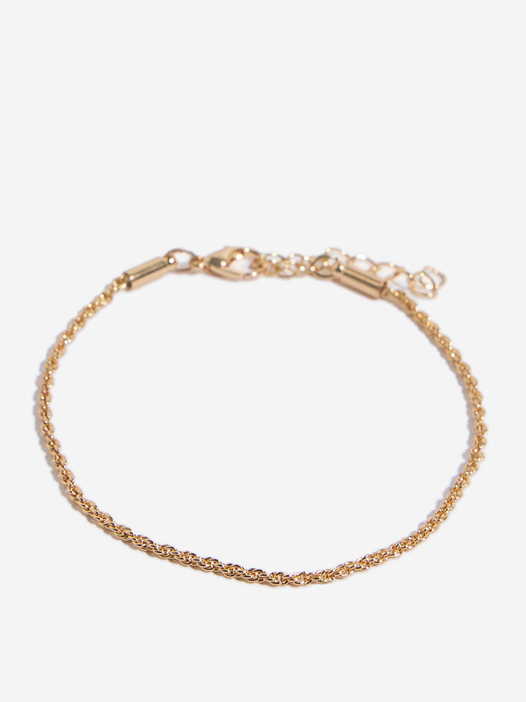 Westside Accessories Brown & Gold Charms Bracelet Set - Pack of 4