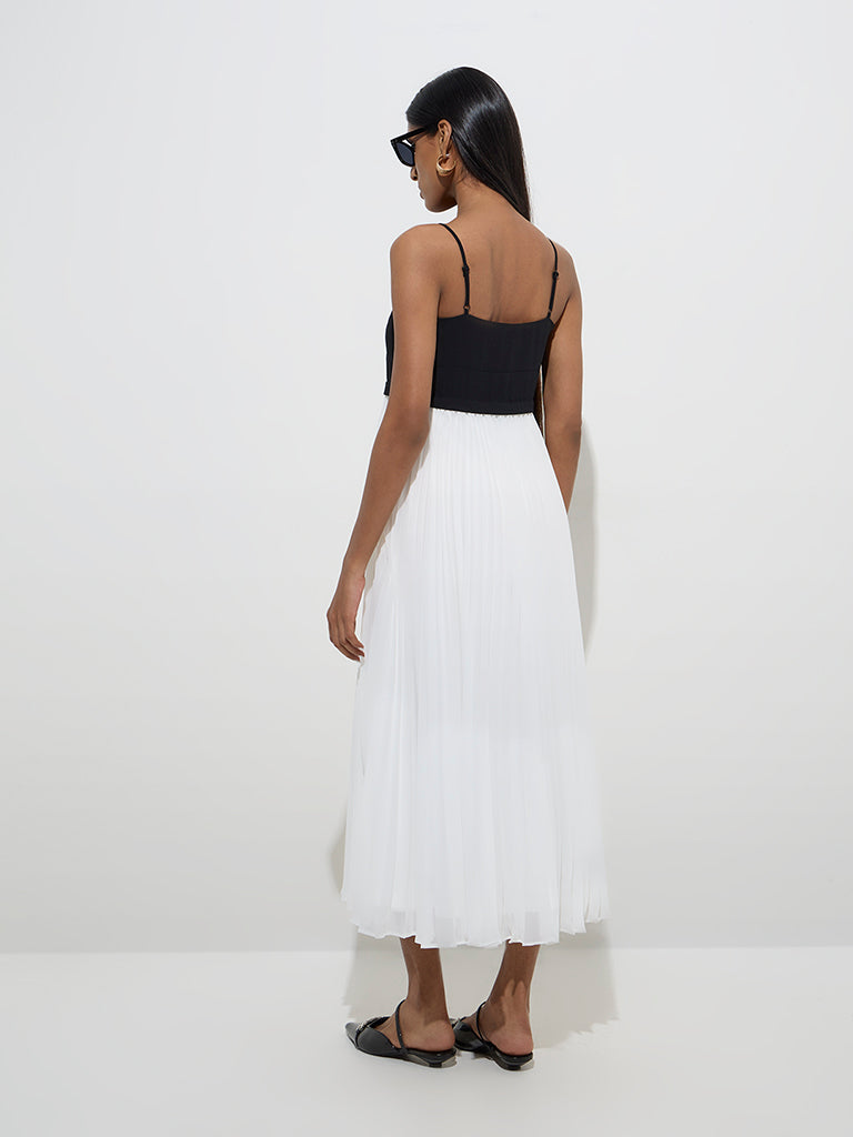 Wardrobe Black Accordion Pleated A-Line Dress