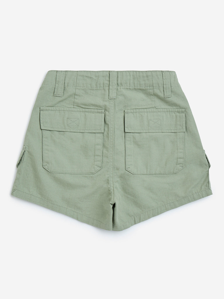 Y&F Kids Sage High-Rise Cotton Shorts