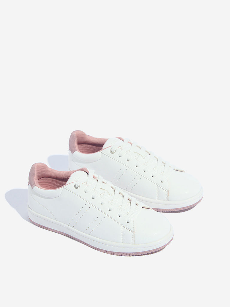 LUNA BLU White Lace-Up Sneakers