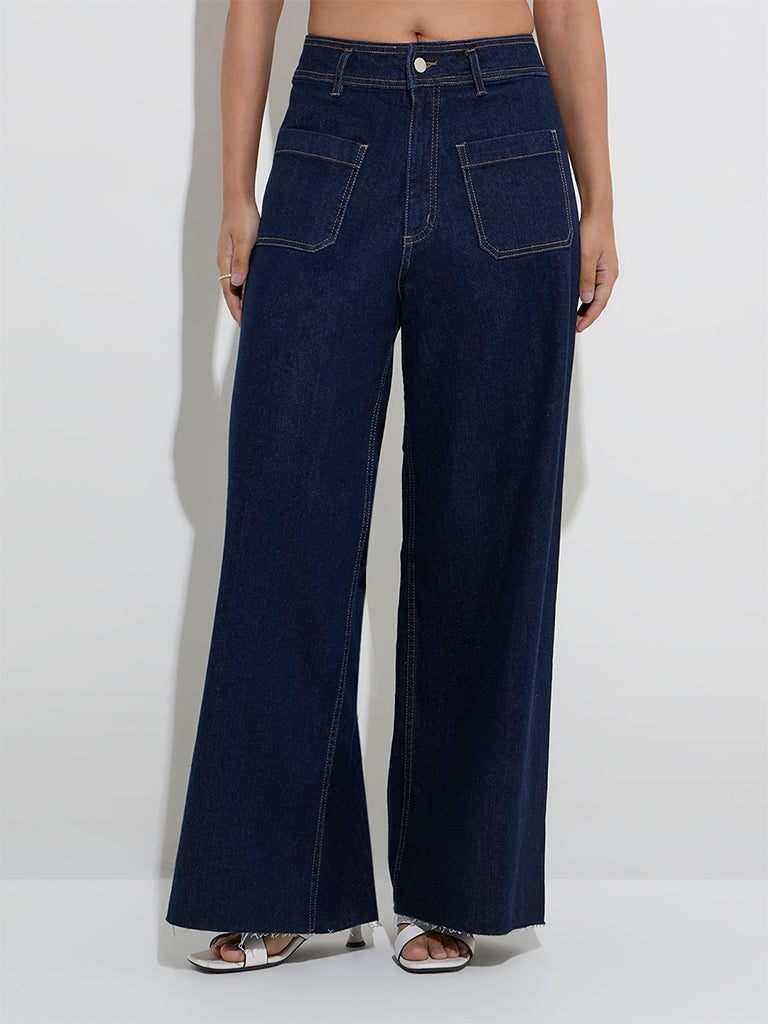 Ajio Affordable High Rise Jeans Ajio Paisley Denim Buy LOV Dark