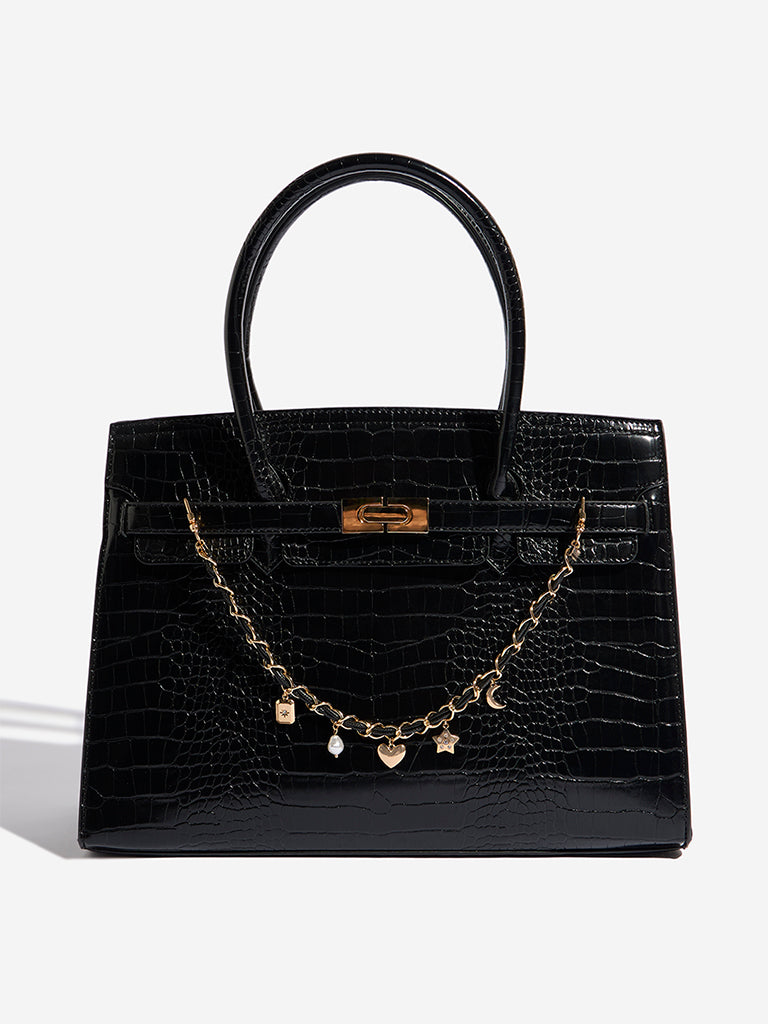Westside Accessories Gold & Black Multi Charm Bag Chain