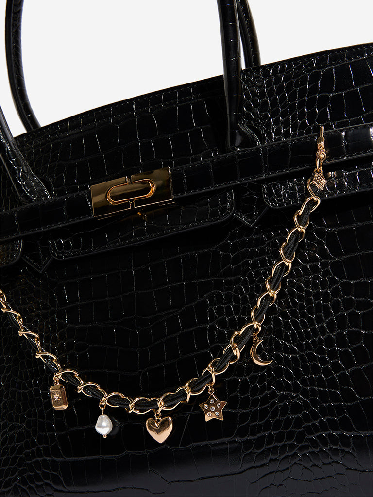 Westside Accessories Gold & Black Multi Charm Bag Chain