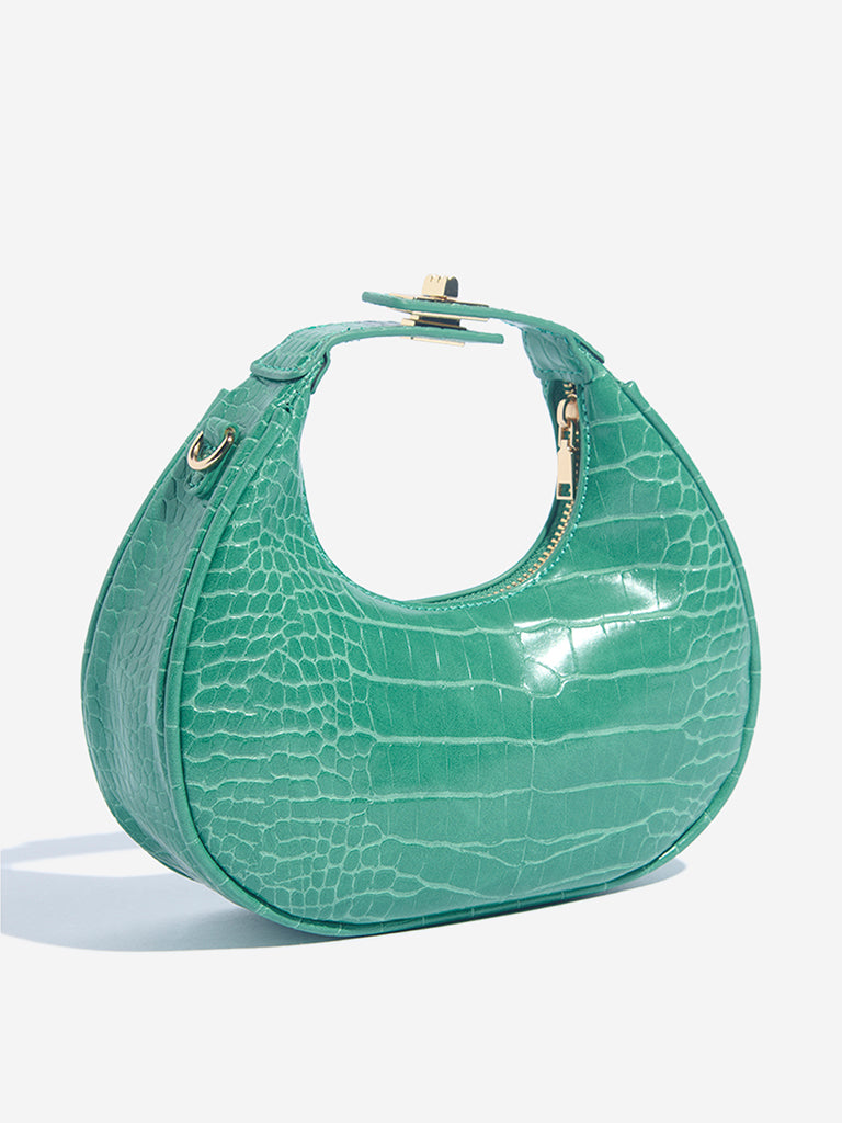 Westside Green Textured Sling Bag