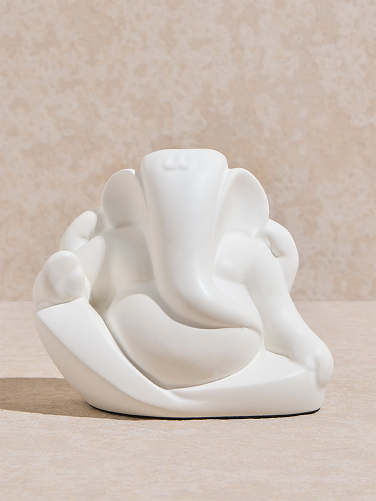 Westside Home White Marble Ganesh Figurine