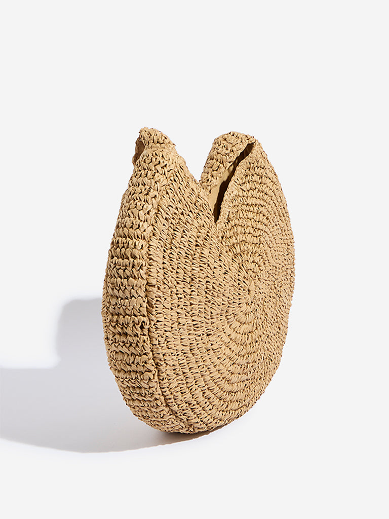 Westside Beige Knitted Shoulder Bag