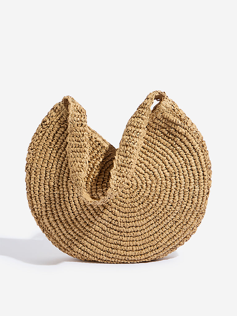 Westside Beige Knitted Shoulder Bag