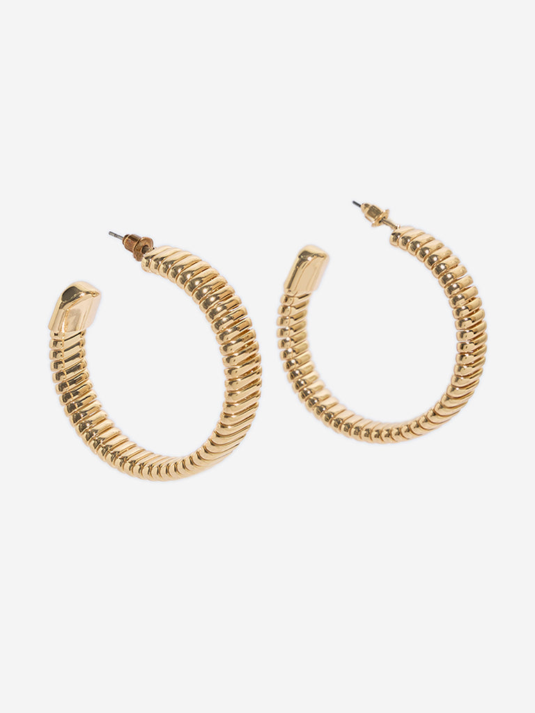 Westside Accessories Gold Statement Hoop Earrings