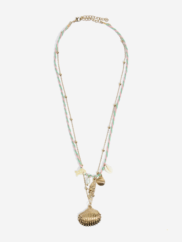 Westside Accessories Gold Beach Charm Necklace Set - Pack of 2