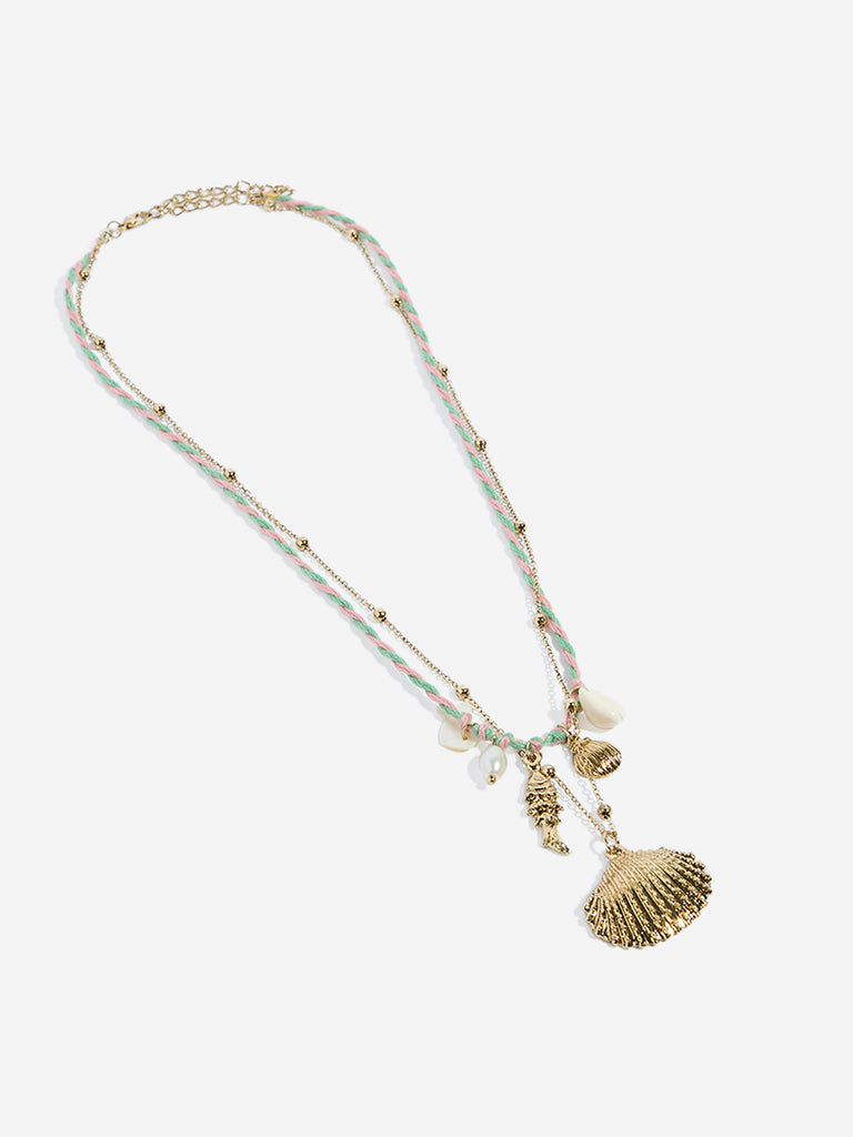 Westside Accessories Gold Beach Charm Necklace Set - Pack of 2