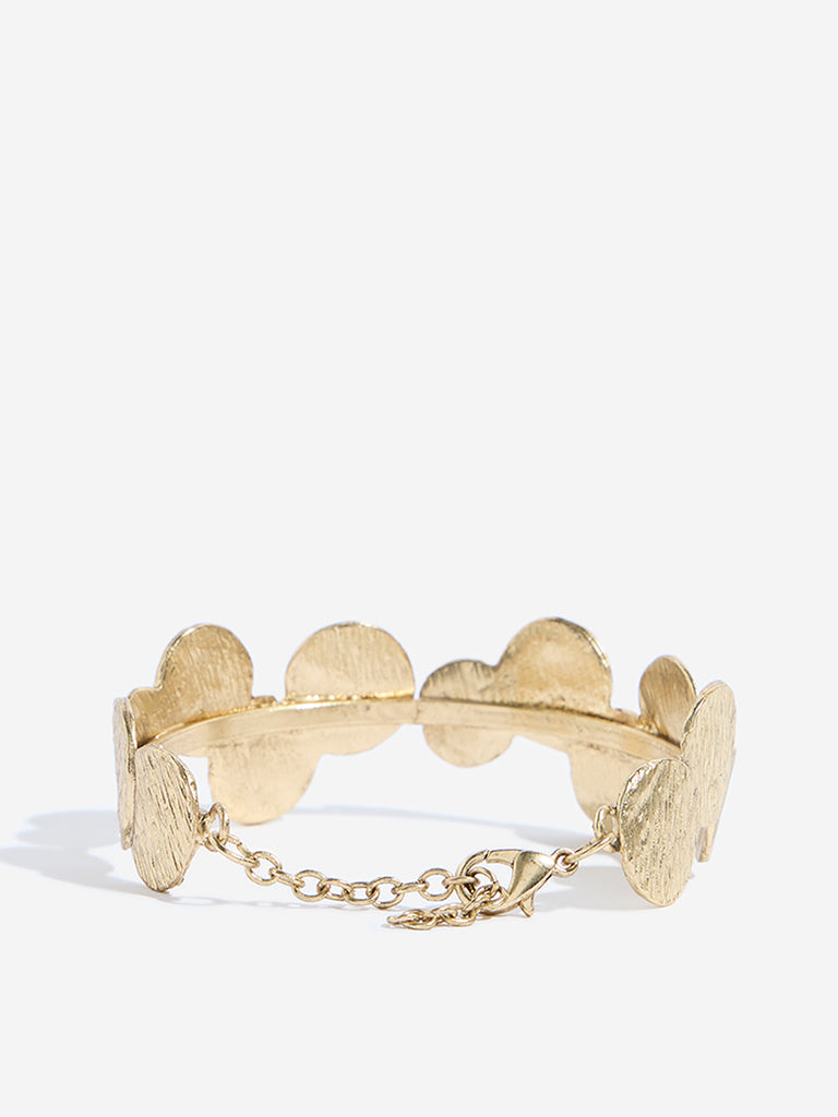 Westside Accessories Gold Textured Statement Cuff Bracelet