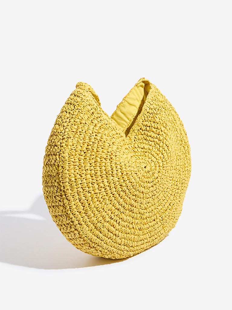 Westside Yellow Knitted Shoulder Bag