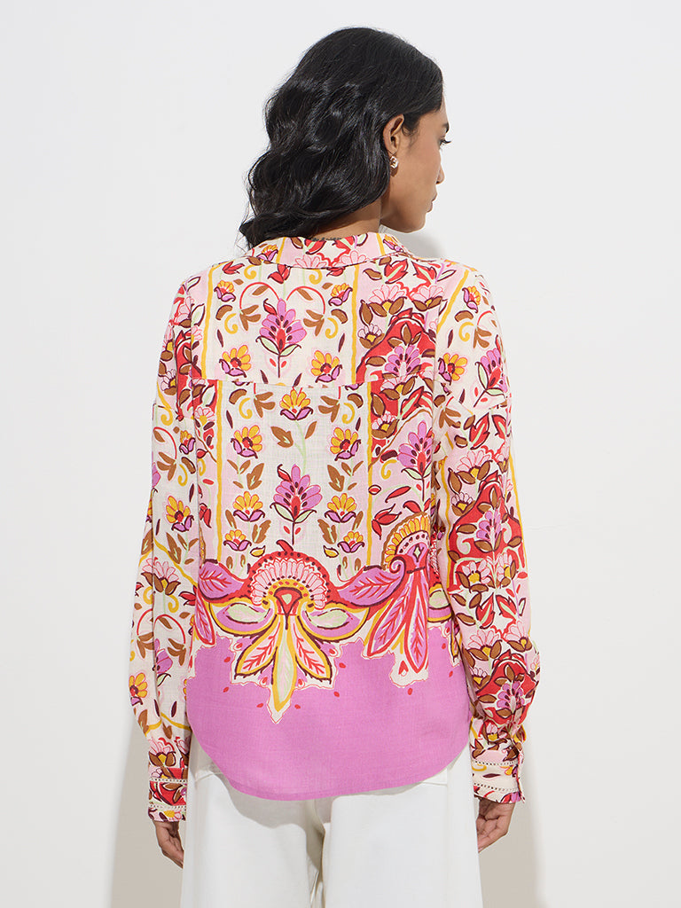 LOV Fuchsia Floral Pattern Shirt