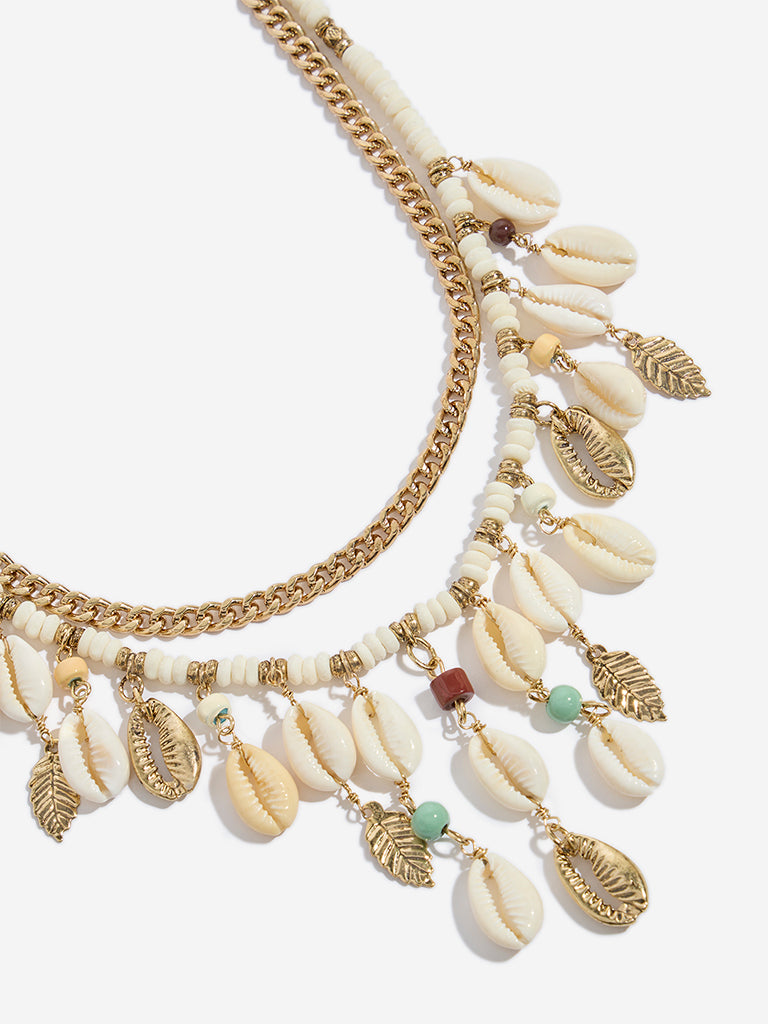 Westside Accessories Multicolour Layer Shell Statement Necklace