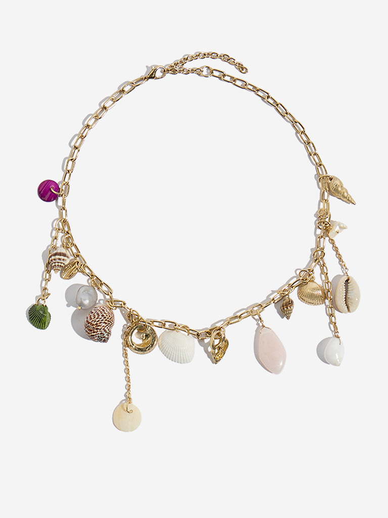 Westside Accessories Multicolour Shells Charm Necklace