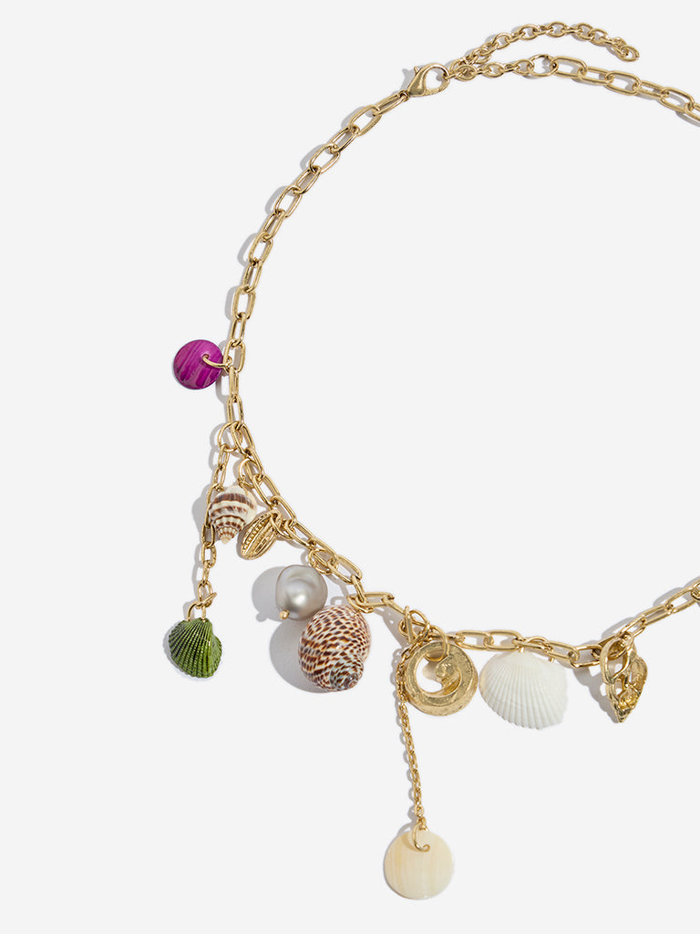 Westside Accessories Multicolour Shells Charm Necklace