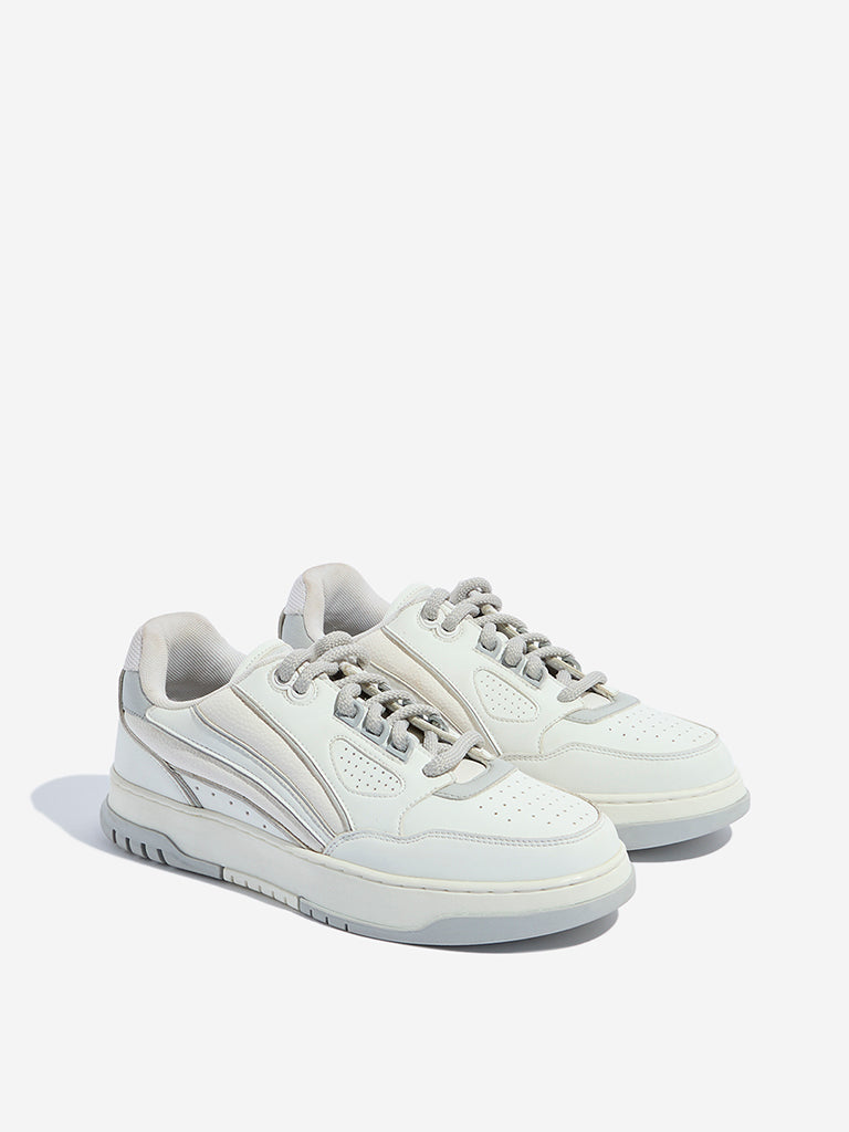 Buy SOLEPLAY Grey Colour-Blocked Lace-Up Sneakers from Westside