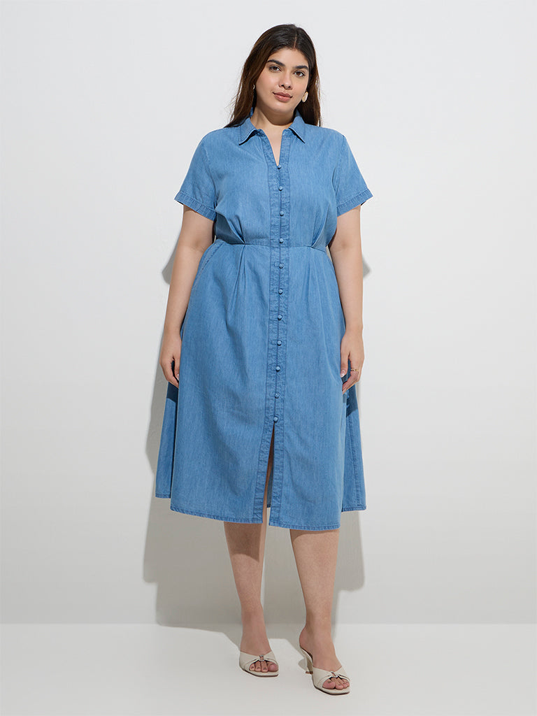 Gia Blue Denim A-Line Dress