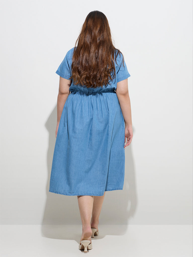 Gia Blue Denim A-Line Dress