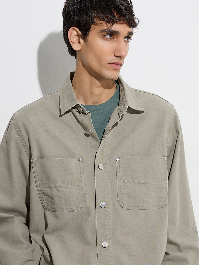 WES Casuals Sage Relaxed-Fit Cotton Jacket