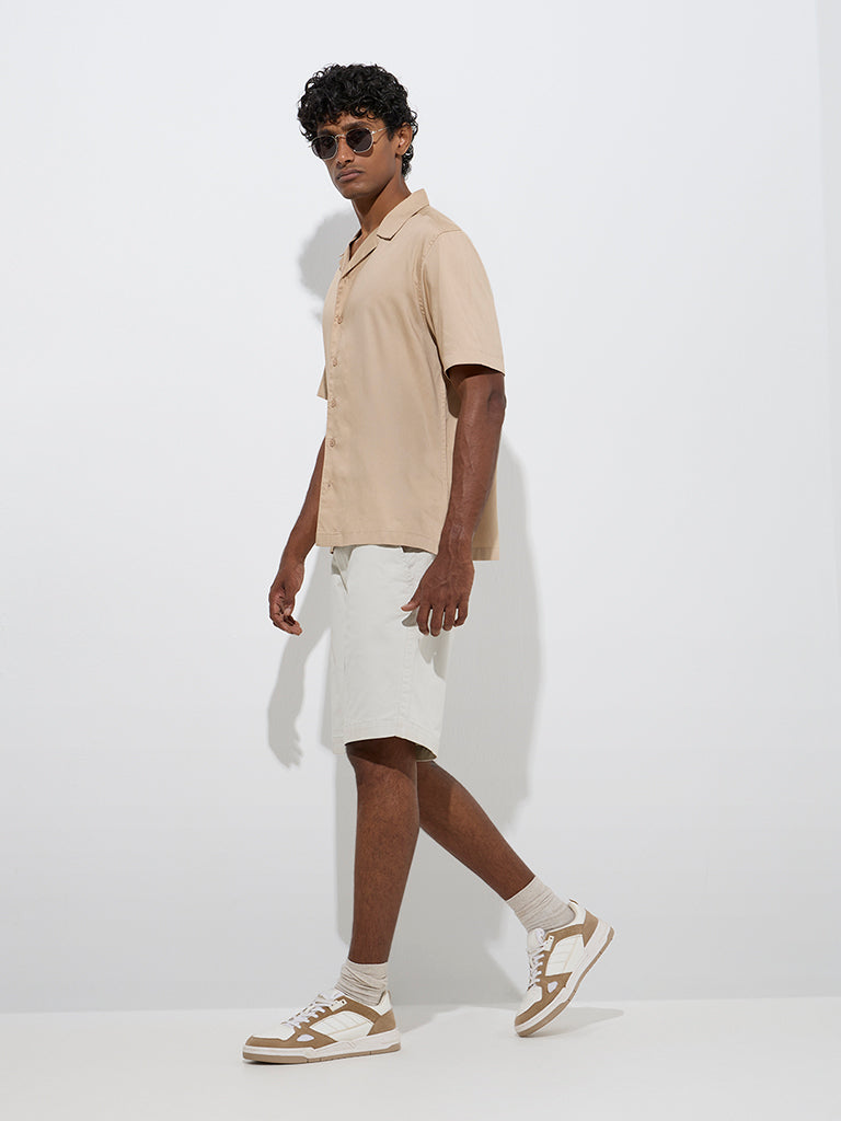 Westside WES Casuals Men's Beige Relaxed-Fit Shirt for Casual Wear Full View