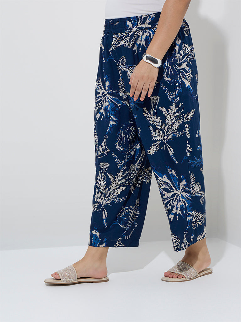 Diza Indigo Marine-Themed Ethnic Pants