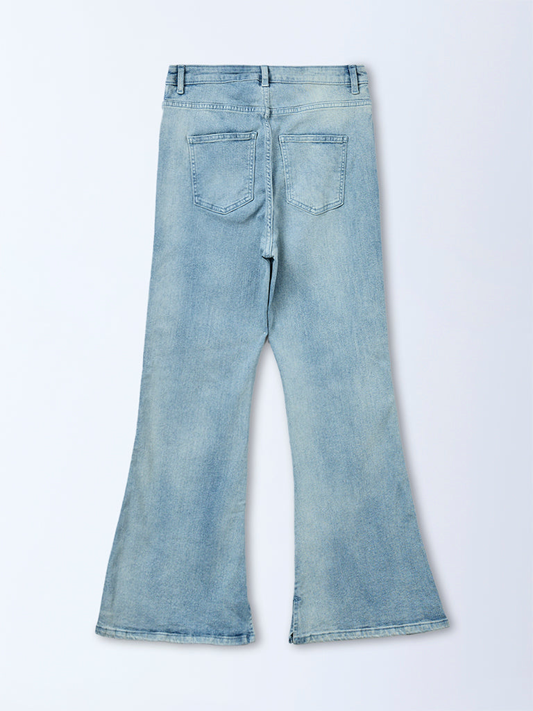 Nuon Light Blue Washed High-Rise Jeans