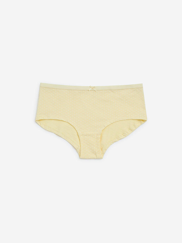 Wunderlove Yellow Low-Rise Cotton-Blend Briefs - Pack of 3