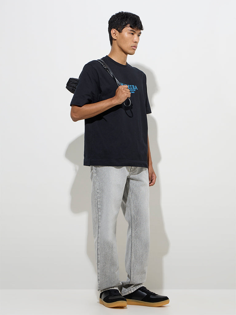 Nuon Grey Washed Relaxed - Fit Mid - Rise Jeans