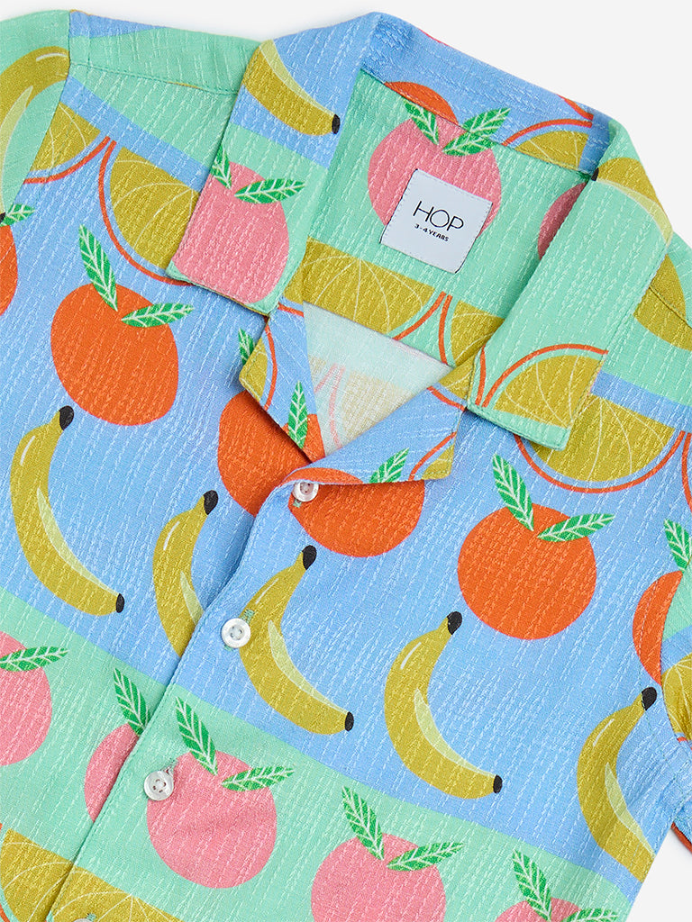 westisde HOP Boys' Kids Multicolour Fruit Printed Shirt for Casual Wear Zoom View