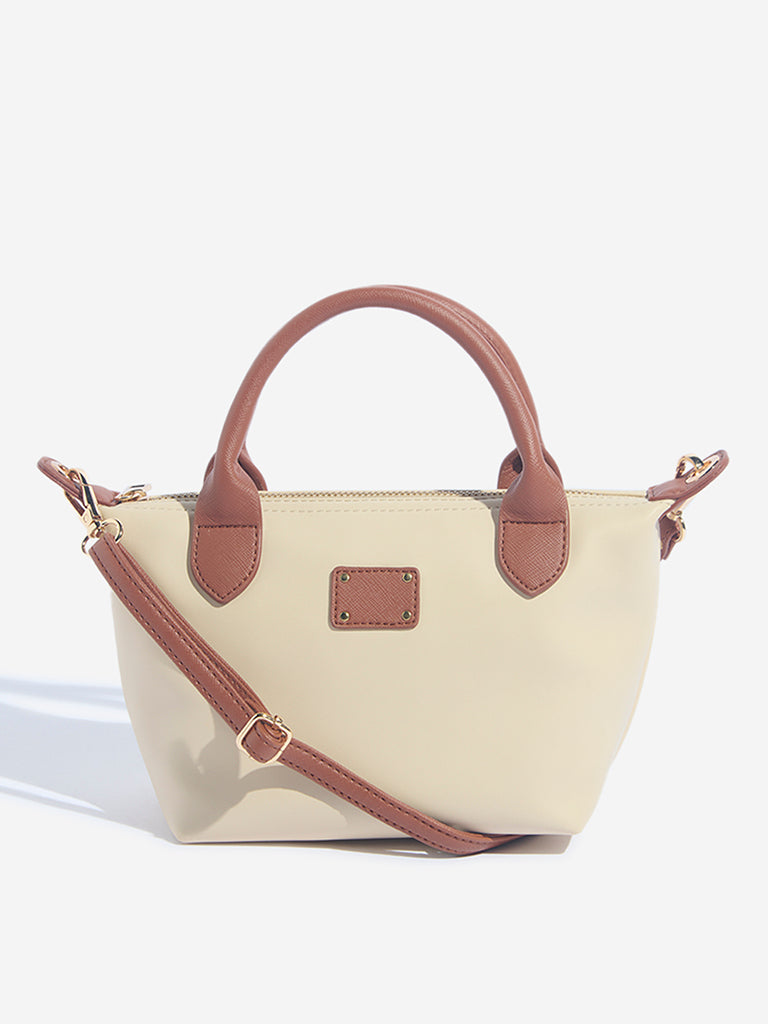 Westside Beige Handbag with Sling