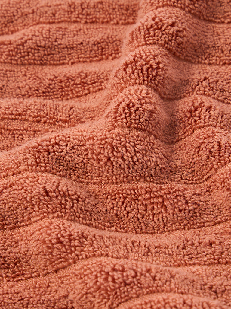 Westside Home Rust Self-Striped Face Towel (Set of 2)