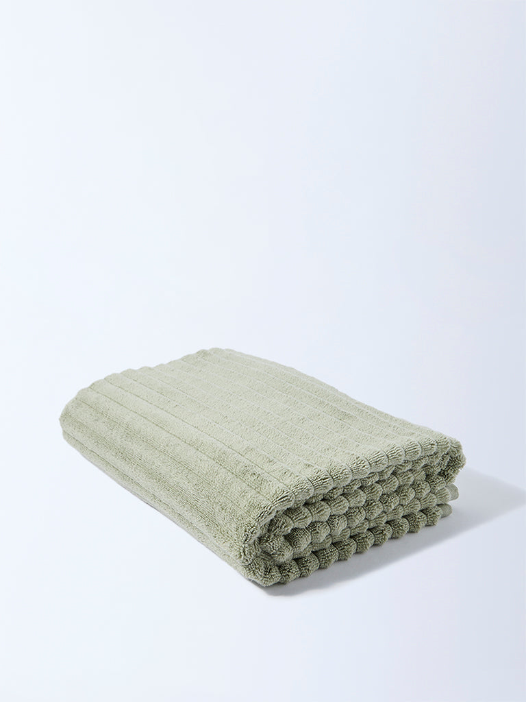 Westside Home Sage Self-Striped Bath Sheet