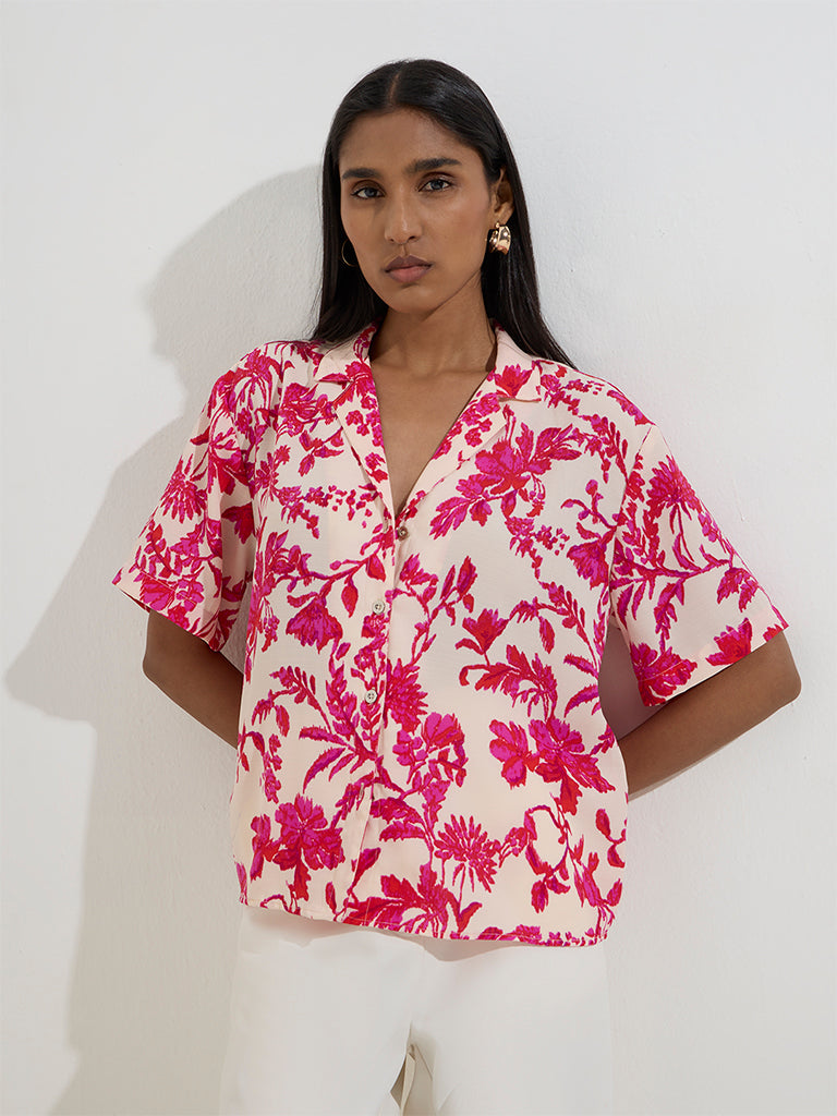 Wardrobe Pink Floral Design Shirt