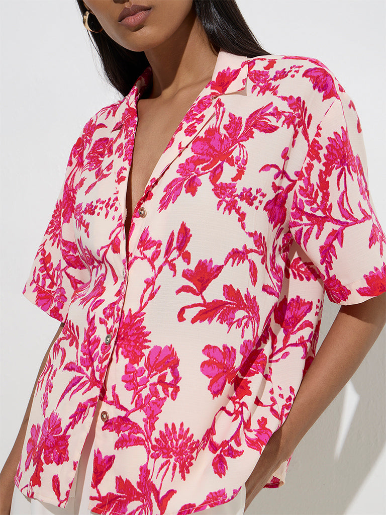 Wardrobe Pink Floral Design Shirt